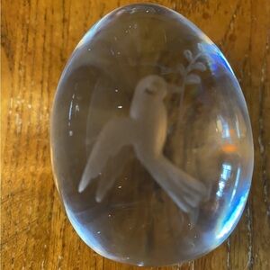 Vintage Ekenas Sweden Hummingbird Egg-Shaped Paperweight EUC!